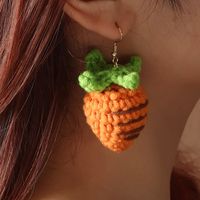 Cute Wool Fruit Carrot Strawberry Earrings Wholesale Nihaojewelry main image 3