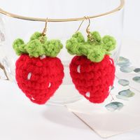 Cute Wool Fruit Carrot Strawberry Earrings Wholesale Nihaojewelry main image 4