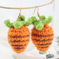 Cute Wool Fruit Carrot Strawberry Earrings Wholesale Nihaojewelry main image 5