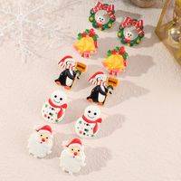 Cartoon Christmas Snowman Bell Resin Earrings Wholesale Jewelry Nihaojewelry main image 4