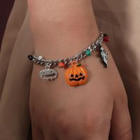 Punk Style Thick Chain Pumpkin Skull Pendant Halloween Bracelet Wholesale Nihaojewelry main image 3
