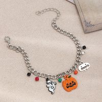 Punk Style Thick Chain Pumpkin Skull Pendant Halloween Bracelet Wholesale Nihaojewelry main image 4