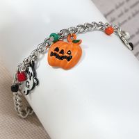 Punk Style Thick Chain Pumpkin Skull Pendant Halloween Bracelet Wholesale Nihaojewelry main image 5