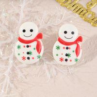 Cartoon Christmas Snowman Bell Resin Earrings Wholesale Jewelry Nihaojewelry sku image 4