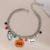 Punk Style Thick Chain Pumpkin Skull Pendant Halloween Bracelet Wholesale Nihaojewelry sku image 1
