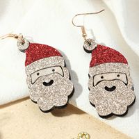 Cute Glitter Cloth Santa Claus Elk Christmas Earrings Wholesale Jewelry Nihaojewelry sku image 1