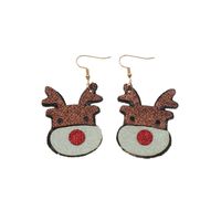 Cute Glitter Cloth Santa Claus Elk Christmas Earrings Wholesale Jewelry Nihaojewelry sku image 6