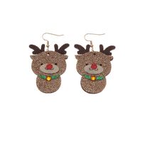 Cute Glitter Cloth Santa Claus Elk Christmas Earrings Wholesale Jewelry Nihaojewelry sku image 3