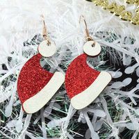 Cute Glitter Cloth Santa Claus Elk Christmas Earrings Wholesale Jewelry Nihaojewelry sku image 4