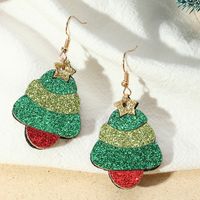 Cute Glitter Cloth Santa Claus Elk Christmas Earrings Wholesale Jewelry Nihaojewelry sku image 7
