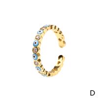 Fashion Devil's Eyes Stacked Oil Drop Open Copper Inlaid Zircon Ring Wholesale Nihaojewelry sku image 4
