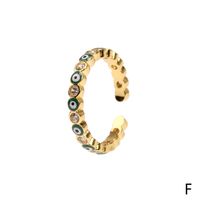 Fashion Devil's Eyes Stacked Oil Drop Open Copper Inlaid Zircon Ring Wholesale Nihaojewelry sku image 6
