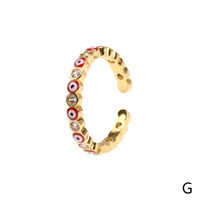 Fashion Devil's Eyes Stacked Oil Drop Open Copper Inlaid Zircon Ring Wholesale Nihaojewelry sku image 7
