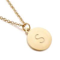 Titanium Steel 18K Gold Plated Fashion Plating Letter Pendant Necklace sku image 4