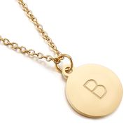 Titanium Steel 18K Gold Plated Fashion Plating Letter Pendant Necklace sku image 24