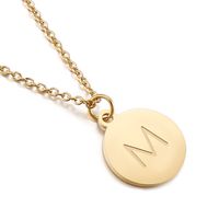 Titanium Steel 18K Gold Plated Fashion Plating Letter Pendant Necklace main image 3