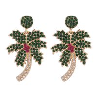 Coconut Tree Diamond Pendant Earrings Wholesale Nihaojewelry sku image 1