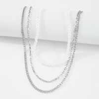 Collier Multicouche De Chaîne D&#39;empilage De Perles D&#39;imitation En Gros Nihaojewelry main image 5