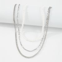 Imitation Pearl Stacking Chain Multilayer Necklace Wholesale Nihaojewelry main image 5