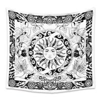 Böhmische Schwarz-weiße Sonnenlinien Tapisserie Hintergrund Wanddekoration Großhandel Nihaojewelry main image 6