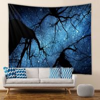 Night Starry Sky Forest Landscape Room Bedroom Tapestry Wholesale Nihaojewelry main image 5