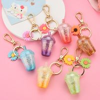 Acrylic Milk Tea Cup Luminous Keychain Wholesale Nihaojewelry main image 1