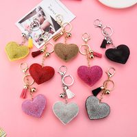 Creative Sequins Heart Pendant Tassel Key Chain Wholesale Nihaojewelry main image 4
