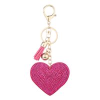 Creative Sequins Heart Pendant Tassel Key Chain Wholesale Nihaojewelry main image 3
