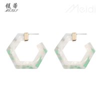 Hexagonal Geometric Resin Earrings Wholesale Nihaojewelry sku image 2