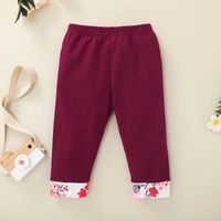 Long Sleeve Flower Print Bow Children's Pullover Top Trousers Two-piece Set Wholesale Nihaojewelry main image 4