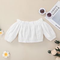 Fashion Long-sleeved One-shoulder Blouse Skirt Baby Suit Wholesale Nihaojewelry main image 4