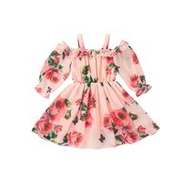 Fashion Chiffon Children's Suspender Floral Printing Dress Wholesale Nihaojewelry main image 3
