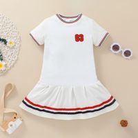 Casual Summer Number Printing Short-sleeved Round Neck A-line Skirt Wholesale Nihaojewelry main image 1