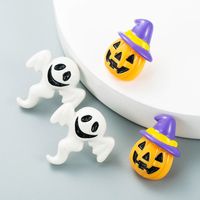 Halloween Pumpkin Head White Ghost Shape Stud Earrings Wholesale Nihaojewelry main image 1