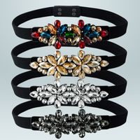 Fashion Flower Rhinestone Diamond Artificial Gemstones Women's Corset Belts main image 1