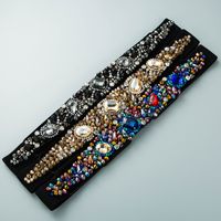 الأزياء النسيج المرن اللون الكريستال الزخرفية حزام الجملة Nihaojewelry main image 4