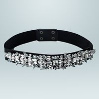 Baroque Black Elastic Fabric Diamond Belt Wholesale Nihaojewelry main image 5