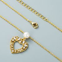 Pendentif Perle En Forme De Coeur Creux Style Coréen Boucles D&#39;oreilles Collier Ensemble De Bijoux En Gros Nihaojewelry main image 5
