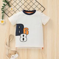Simple Number Printing Summer Round Neck Children's Tops Wholesale Nihaojewelry sku image 1