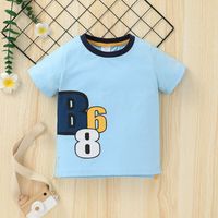 Simple Number Printing Summer Round Neck Children's Tops Wholesale Nihaojewelry sku image 5