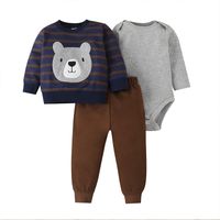 Children's Sweater Long-sleeved Romper Trousers Three-piece Wholesale Nihaojewelry sku image 1
