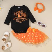 New Baby Halloween Printing Romper Dress Set Wholesale Nihaojewelry sku image 7