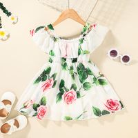 Fashion Children Chiffon Floral Printing Dress Wholesale Nihaojewelry sku image 6