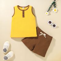 Fashion Children Vest Tops Shorts Two-piece Wholesale Nihaojewelry sku image 1