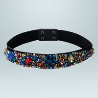Fashion Elastic Fabric Color Crystal Decorative Belt Wholesale Nihaojewelry sku image 3