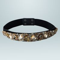Fashion Elastic Fabric Color Crystal Decorative Belt Wholesale Nihaojewelry sku image 1