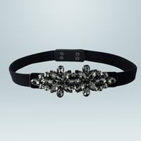 Fashion Flower Rhinestone Diamond Artificial Gemstones Women's Corset Belts sku image 1