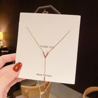 Titanium Steel V-shaped Tassel Clavicle Chain Short Necklace Wholesale Jewelry Nihaojewelry main image 3
