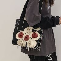 Vintage Fashion Contrast Color Denim Flower Bag Wholesale Nihaojewelry main image 1