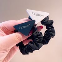 Fashion Inverted Triangle Letters Solid Color Hair Scrunchies Wholesale Nihaojewelry main image 6